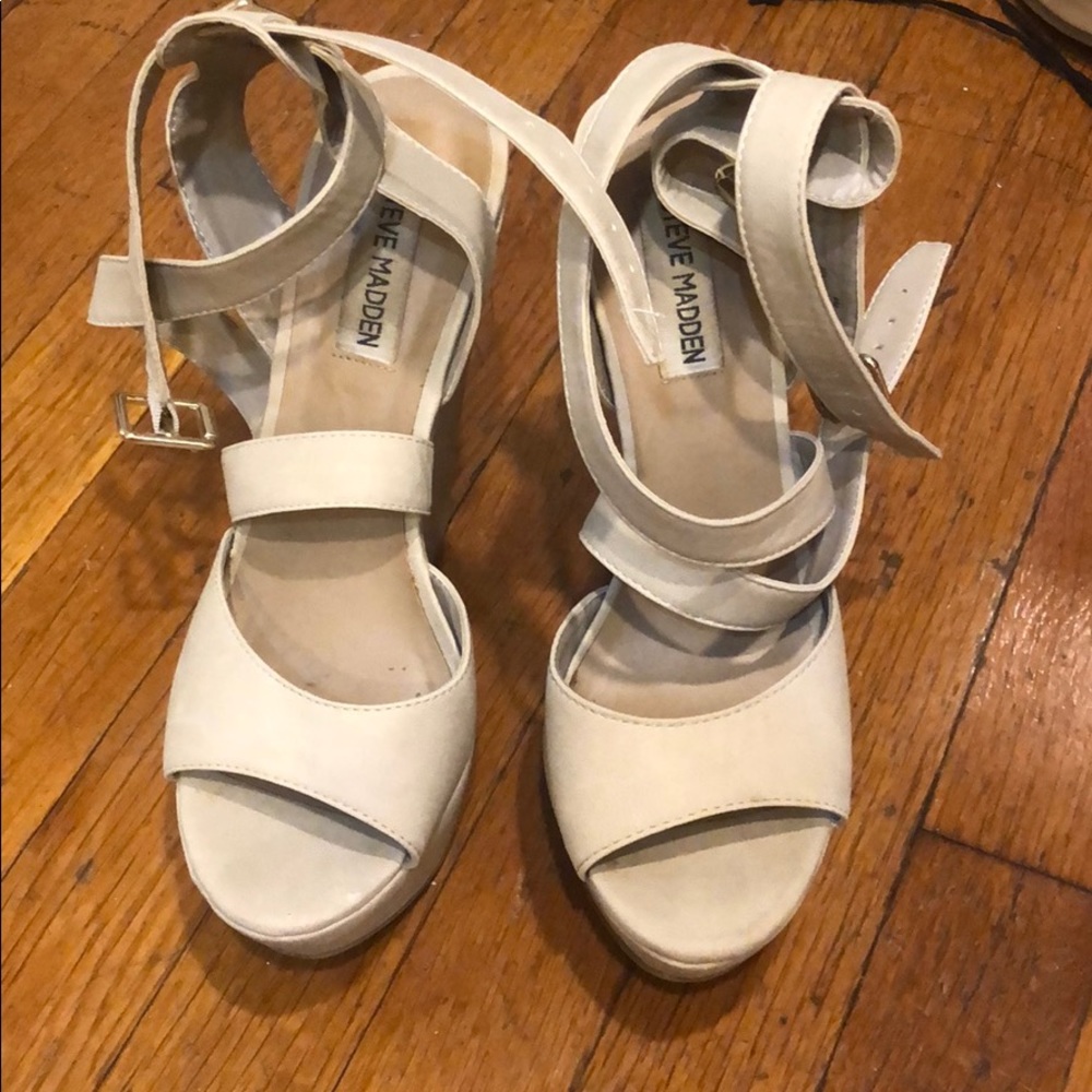 Beige wedges